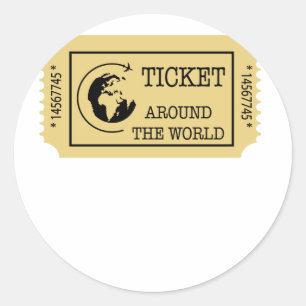 TICKET around the World Classic Round Sticker