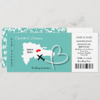 Ticket Boarding Pass Wedding Destination Dominican
