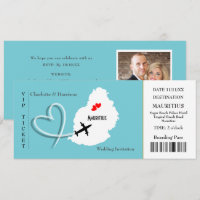 Ticket Boarding Pass Wedding Destination Mauritius