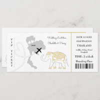 Ticket Boarding Pass Wedding Destination Thailand