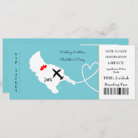 Ticket Boarding Pass Wedding Destination Zante