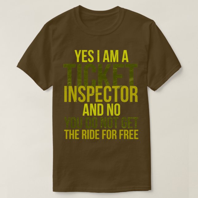 Ticket inspector in subway train tram T-Shirt (Design Front)