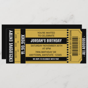 Ticket Party Invitation   Event Invitations