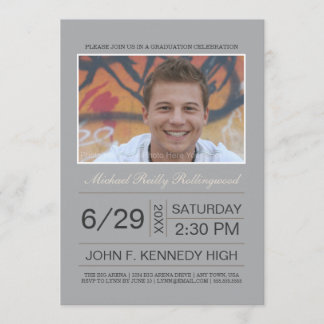 Ticket Photo Graduation Invite: Silver Invitation