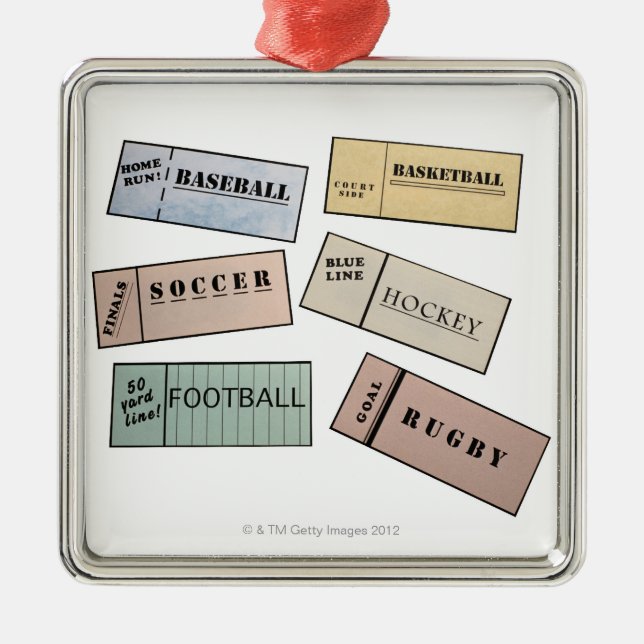 Ticket Stubs Metal Tree Decoration (Front)