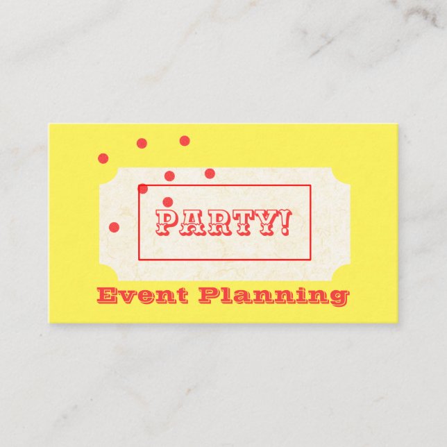 Ticket to a Party Business Card (Front)