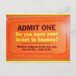Ticket to heaven postcard