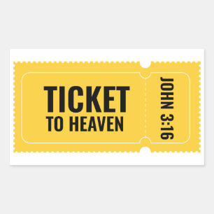Ticket to heaven rectangular sticker