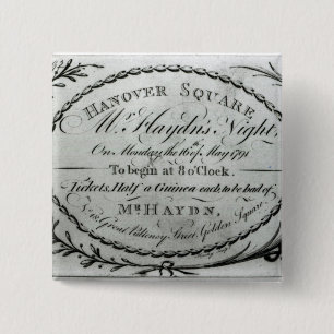 Ticket to 'Mr. Haydn's Night' in Hanover 15 Cm Square Badge
