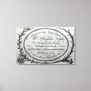 Ticket to 'Mr. Haydn's Night' in Hanover Canvas Print