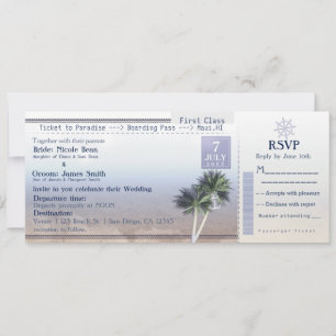 Ticket to Paradise Wedding Destination Invitations