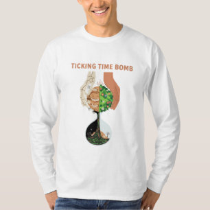 Ticking Time Bomb Earth Hourglass Environmental T-Shirt