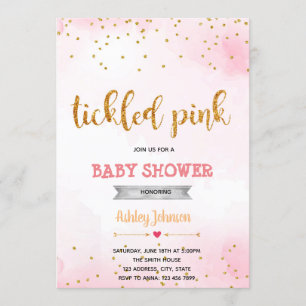 Tickle pink confetti invitation