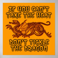 Tickle The Dragon Funny Poster Humour