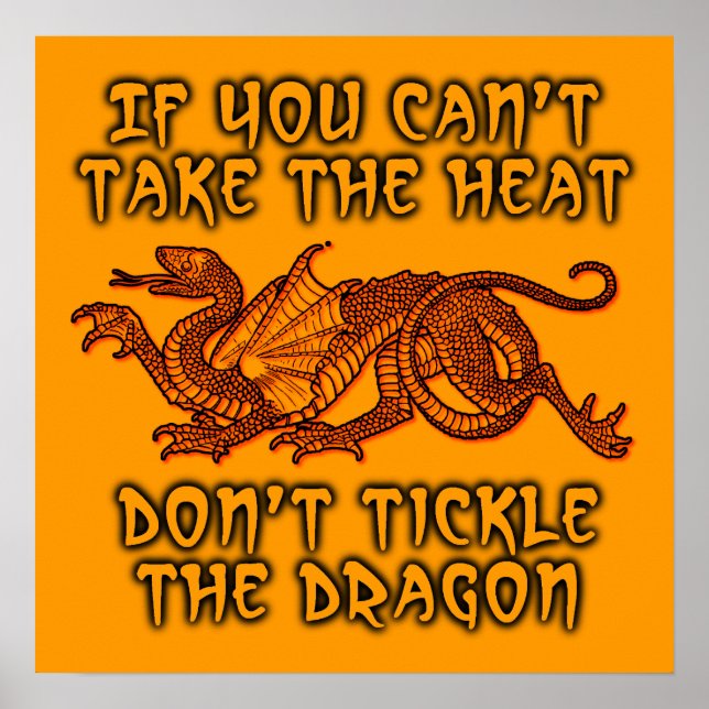 Tickle The Dragon Funny Poster Humour (Front)