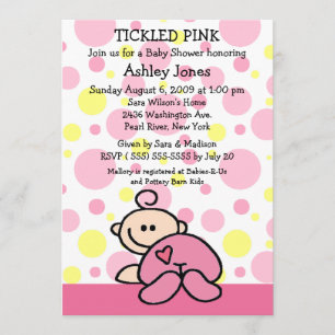 TICKLED PINK  Baby Girl Shower Invitations