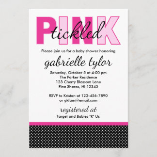 Tickled Pink Dot Baby Shower Invitations