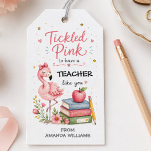 Tickled Pink Flamingo Teacher Appreciation Gift Tags