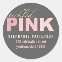 Tickled Pink Modern Girl Return Address Sticker