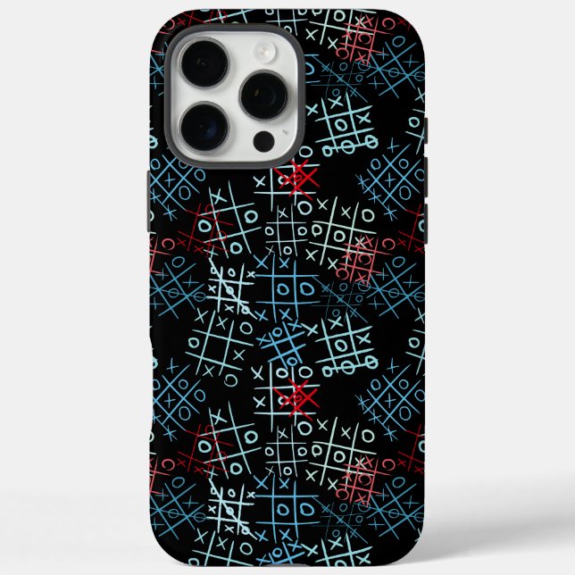 tictactoe pattern.BW.B BG Case-Mate iPhone Case (Back)