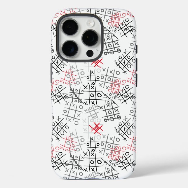 tictactoe pattern.BW Case-Mate iPhone Case (Back)
