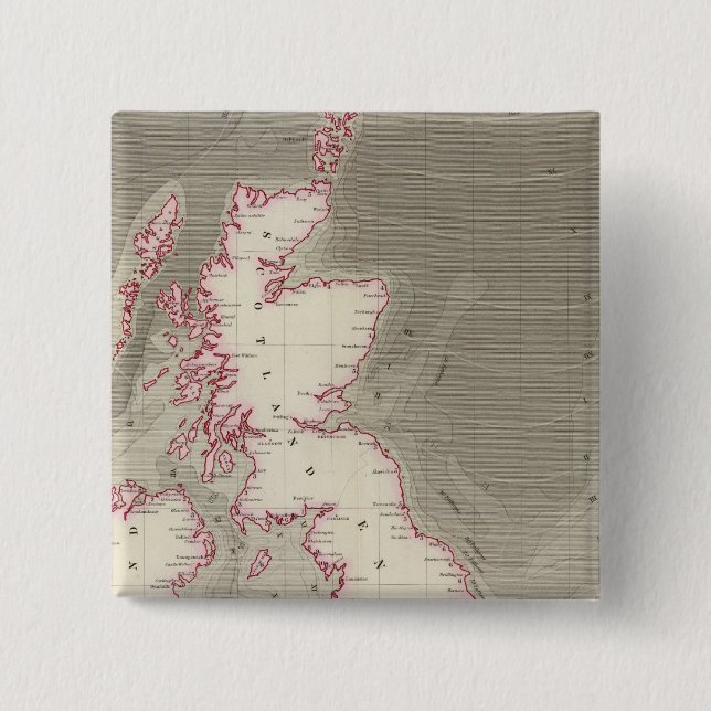Tidal chart British Seas 15 Cm Square Badge (Front)