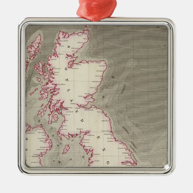 Tidal chart British Seas Metal Tree Decoration (Front)