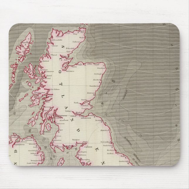 Tidal chart British Seas Mouse Mat (Front)