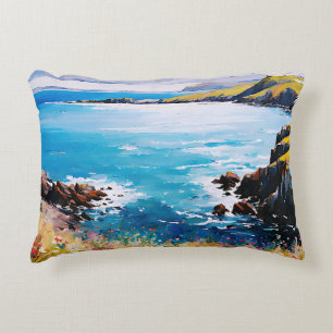 Tidal Dreams and Meadow Breezes Decorative Cushion