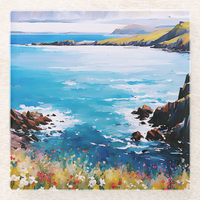 Tidal Dreams and Meadow Breezes      Glass Coaster (Front)