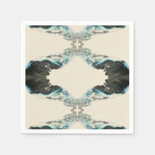 Tidal Echoes — Abstract Fluid Ink Pattern Napkin