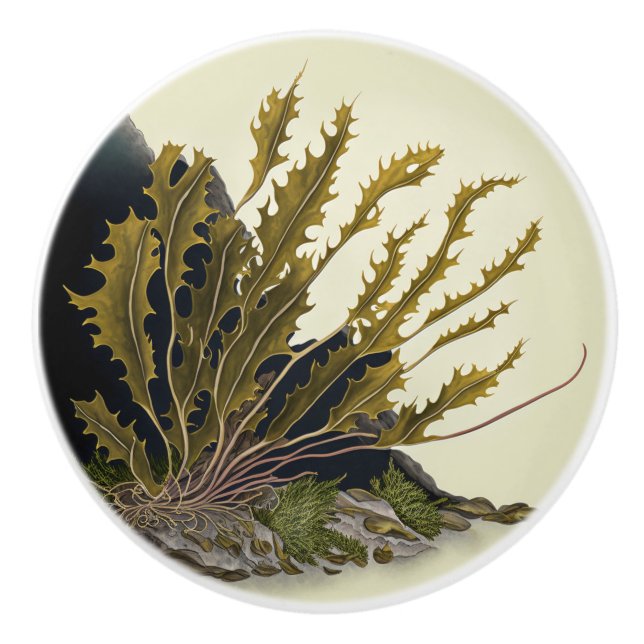 Tidal Fronds Ceramic Knob (Front)