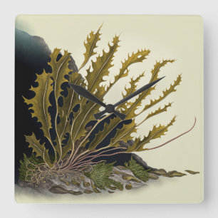 Tidal Fronds Square Wall Clock