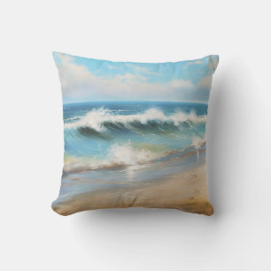 Tidal Wave Ocean Beach Wave Art Cushion