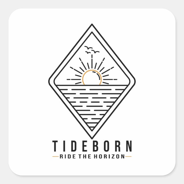 Tide Born Square Sticker (Front)