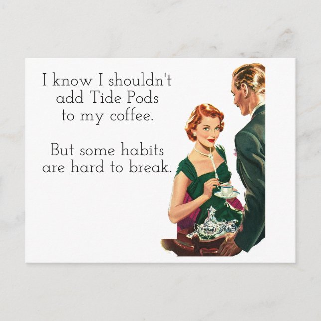 Tide Pods Coffee Lady Postcard (Front)