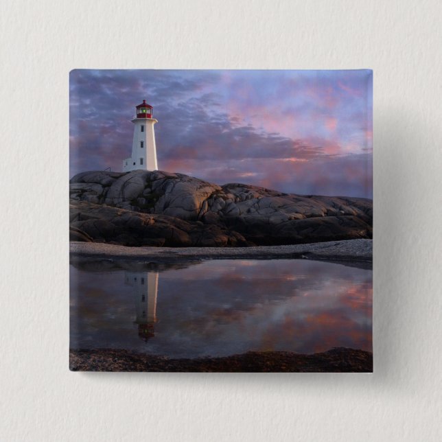 Tide Pool by Lighthouse 15 Cm Square Badge (Front)