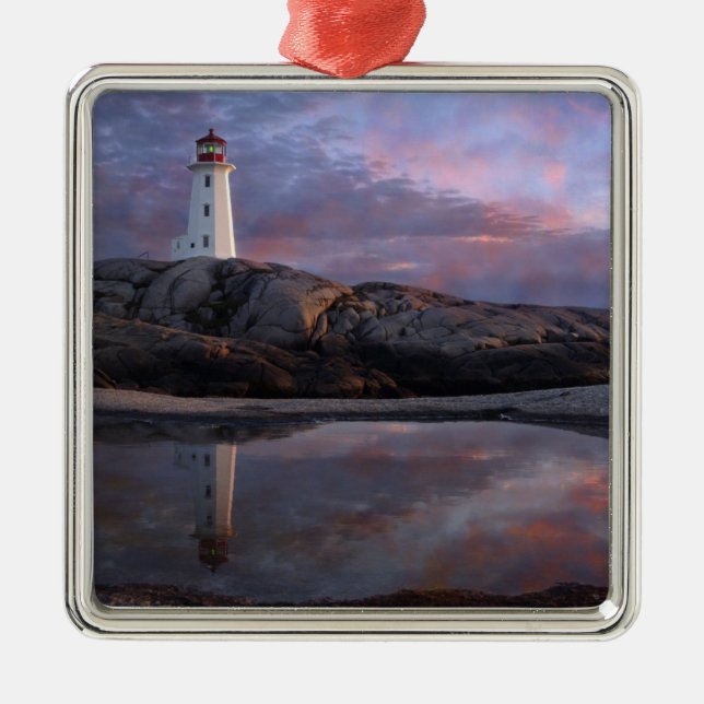 Tide Pool by Lighthouse Metal Tree Decoration (Front)