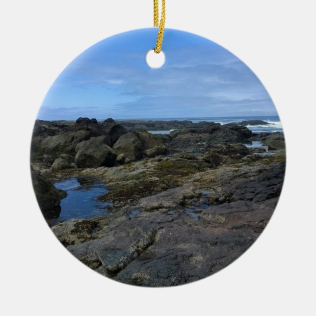 Tide Pools at Bob Creek, OR Ceramic Tree Decoration (Front)