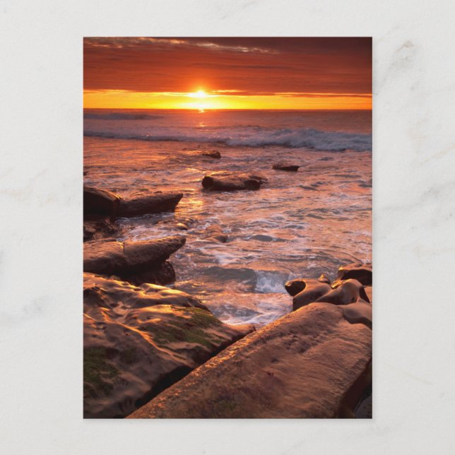 Tide pools at sunset, California Postcard (Front)