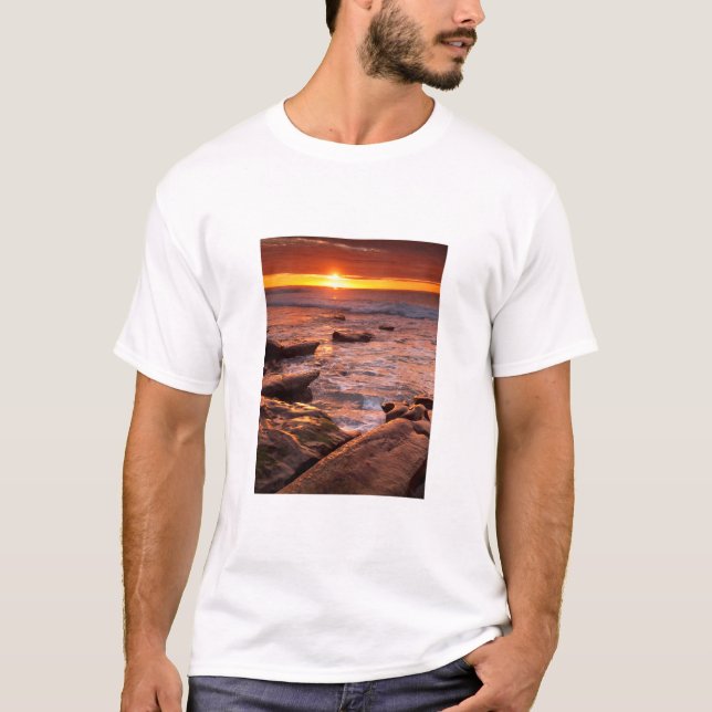 Tide pools at sunset, California T-Shirt (Front)