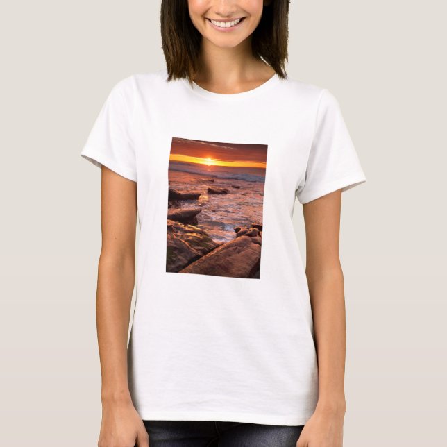 Tide pools at sunset, California T-Shirt (Front)