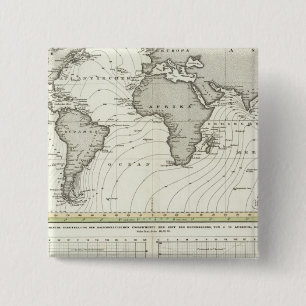 Tide-wave Atlas Map 15 Cm Square Badge
