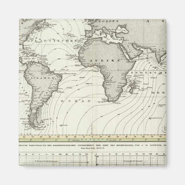 Tide-wave Atlas Map Magnet (Front)