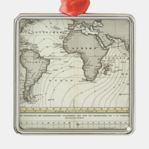 Tide-wave Atlas Map Metal Tree Decoration