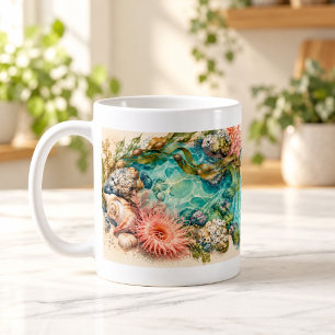 Tidepool Watercolour Shells and Coral Mug