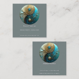 Tides of Balance   Yin Yang Design Square Business Card