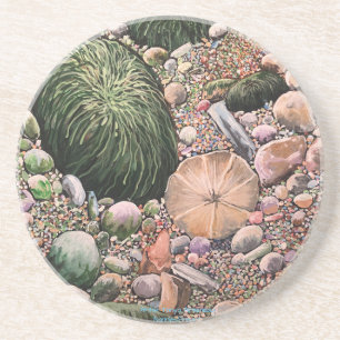 Tides Out Hand Painted Original Art Coaster