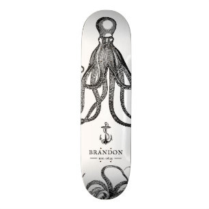 Tide's Tentacles   Octopus Theme Skateboard
