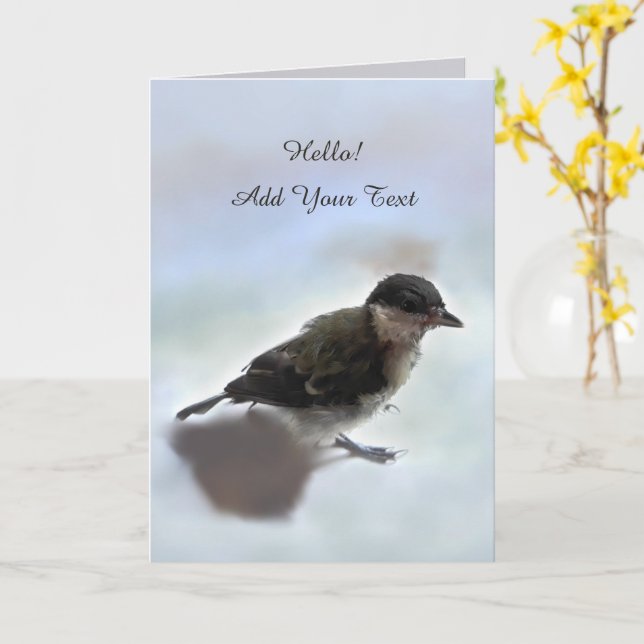 Tidi my Bird the Parus Major Card (Yellow Flower)